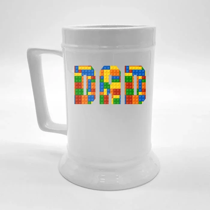 Funny Lego Builder Dad Front & Back Beer Stein