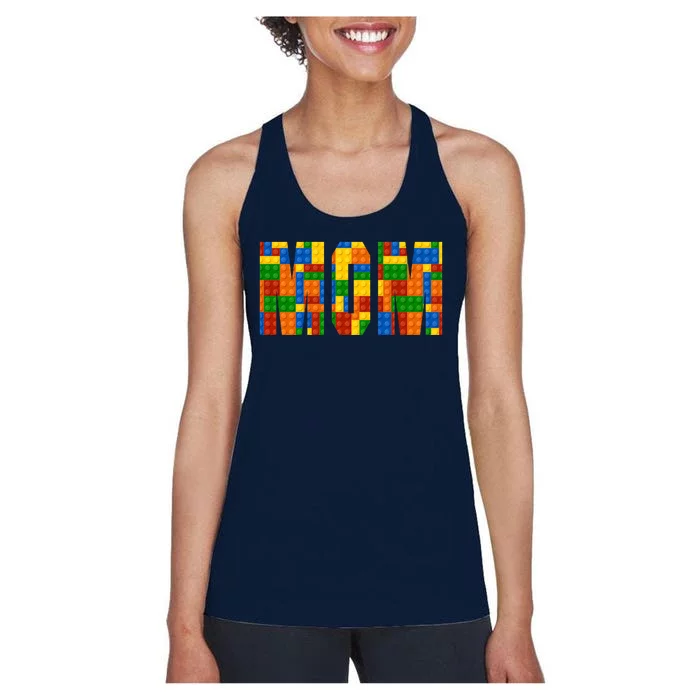 Funny Lego Builder Mom Women's Racerback Tank