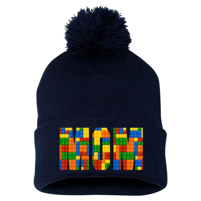 Funny Lego Builder Mom Pom Pom 12in Knit Beanie