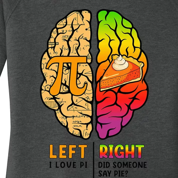 Funny Left Brain Right Brain Pi Day For Math Student Teacher Women's Perfect Tri Tunic Long Sleeve Shirt