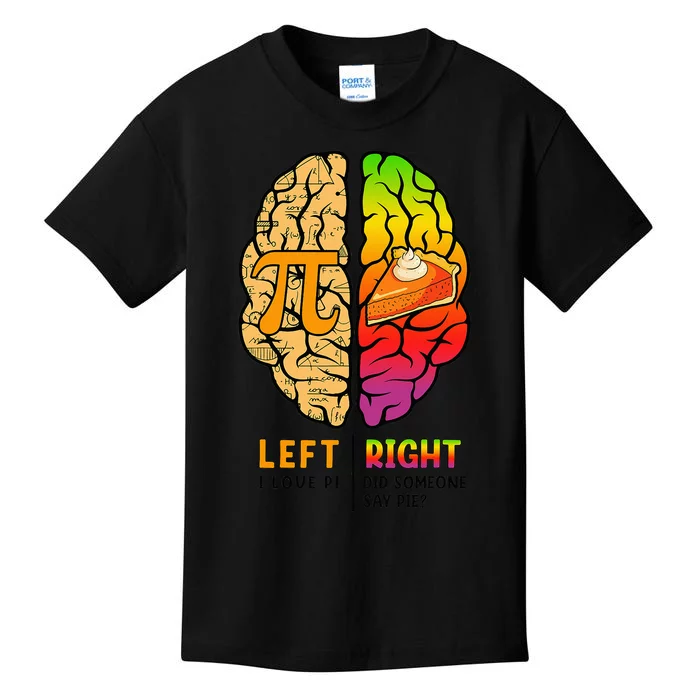 Funny Left Brain Right Brain Pi Day For Math Student Teacher Kids T-Shirt