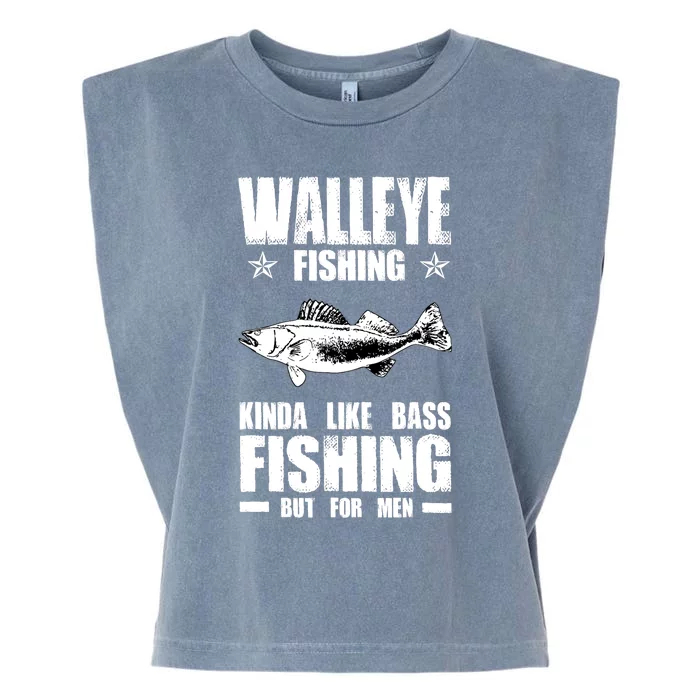 Funny Like Bass Fishing But For  Walleye Fishing Garment-Dyed Women's Muscle Tee