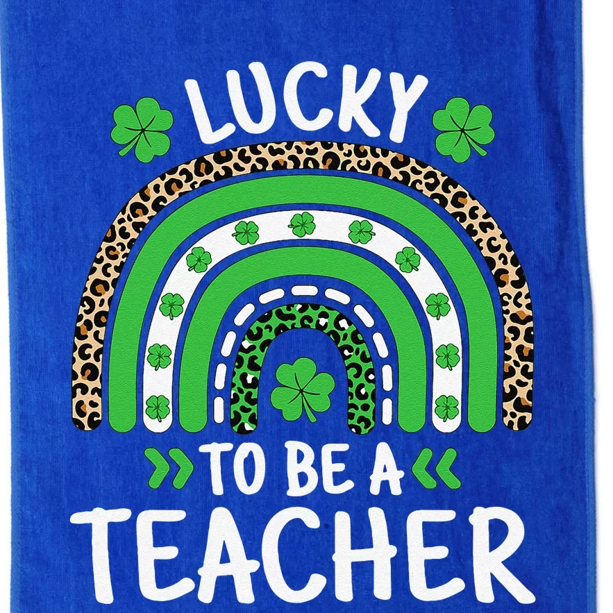 Funny Luckyo Be Aeacher St Patricks Day Rainbow Shamrock Platinum Collection Golf Towel