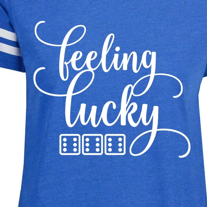 Feeling Lucky Bunco / Bunko Gift Enza Ladies Jersey Football T-Shirt