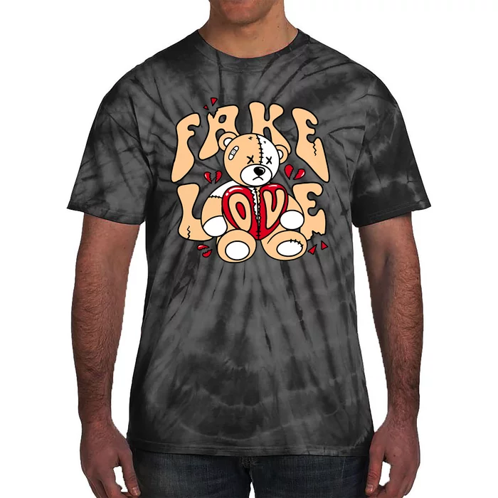 Fake Love Bear Swag Team Matching Sneaker Trending Gift Idea Tie-Dye T-Shirt