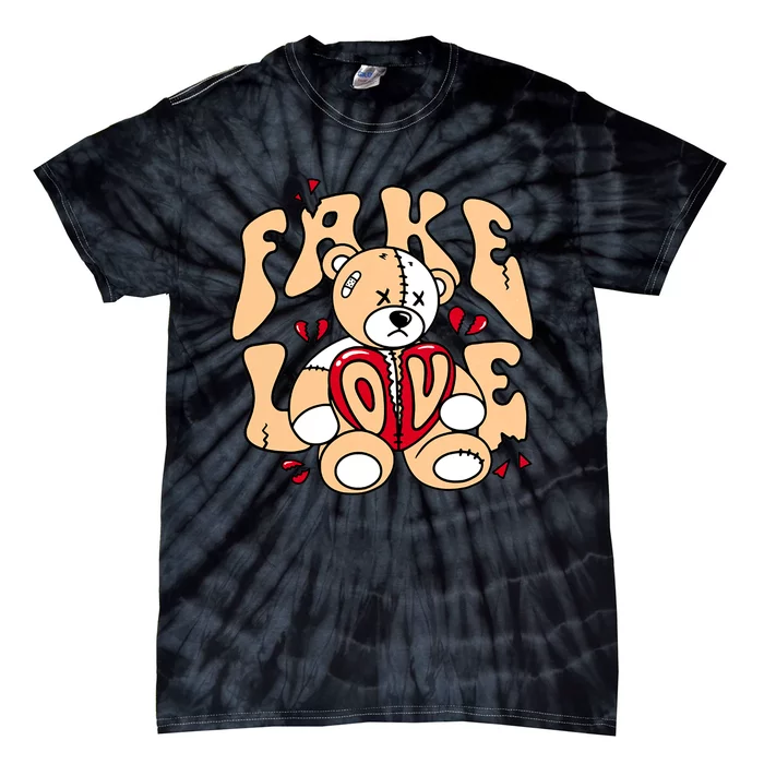 Fake Love Bear Swag Team Matching Sneaker Trending Gift Idea Tie-Dye T-Shirt