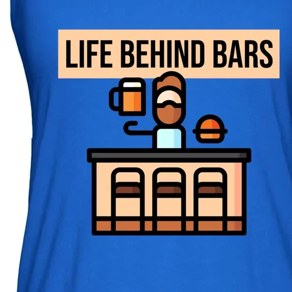 Funny Life Behind Bars Gift Bartender Gift Ladies Essential Flowy Tank