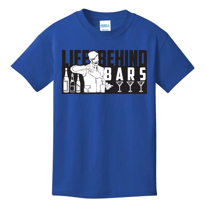 Funny Life Behind Bars And Bartender Gift Kids T-Shirt