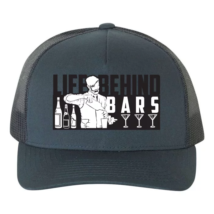 Funny Life Behind Bars And Bartender Gift Yupoong Adult 5-Panel Trucker Hat