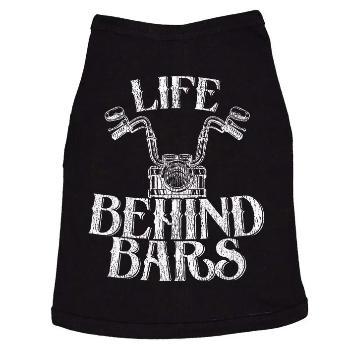 Funny Life Behind Bars Distressed Motorcycle Doggie Tank