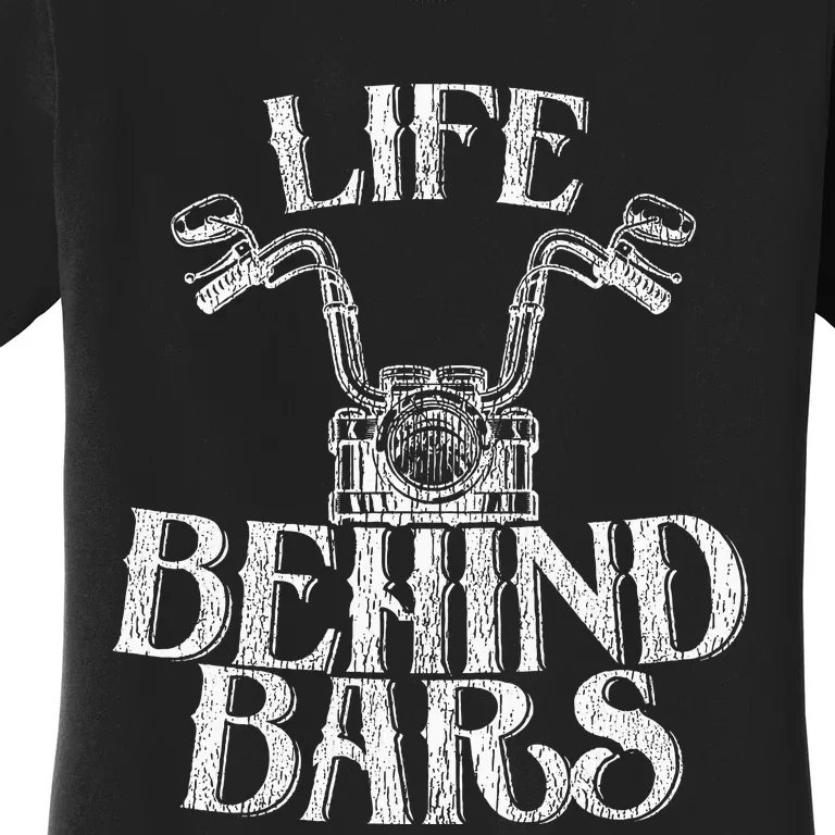 Funny Life Behind Bars Distressed Motorcycle Women's T-Shirt