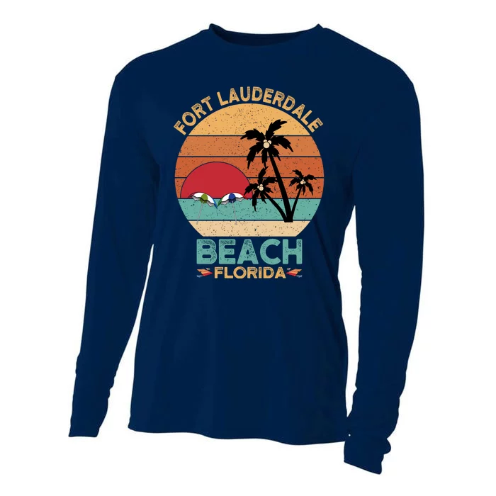 Fort Lauderdale Beach Florida Sunset Cooling Performance Long Sleeve Crew