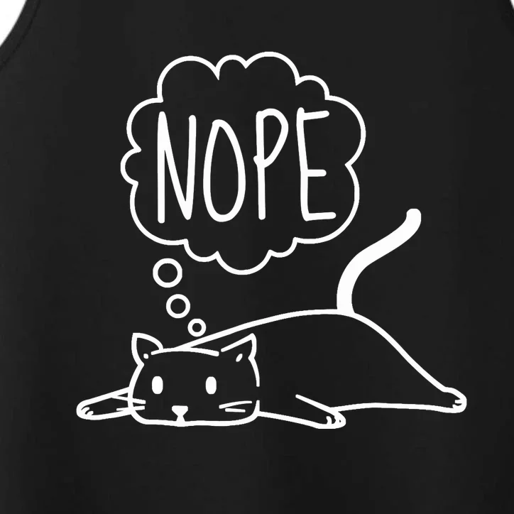 Funny Lazy Bored Cat For Cat Mom Cat Dad Cat Lover No Meme Performance Tank