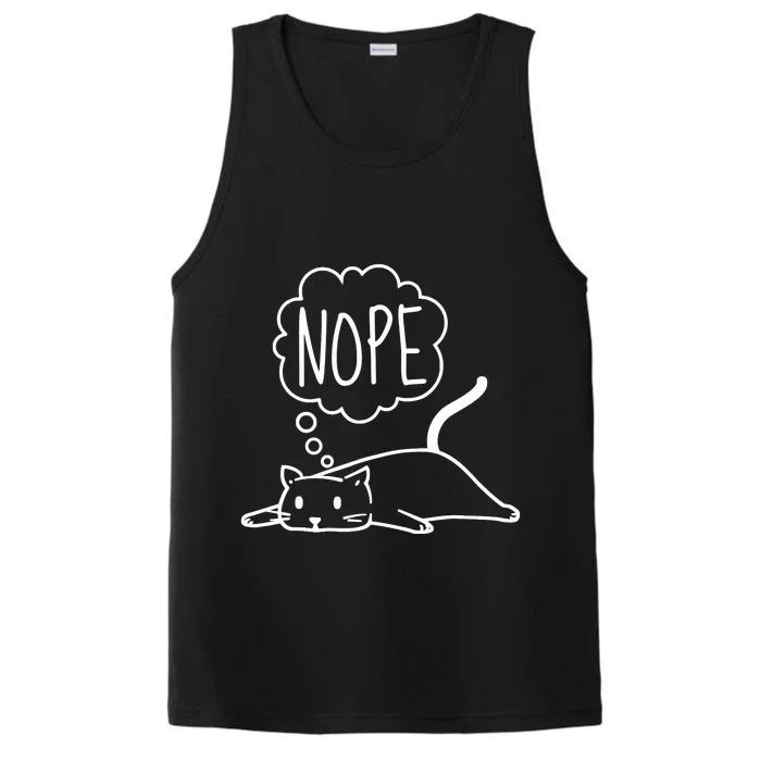 Funny Lazy Bored Cat For Cat Mom Cat Dad Cat Lover No Meme Performance Tank