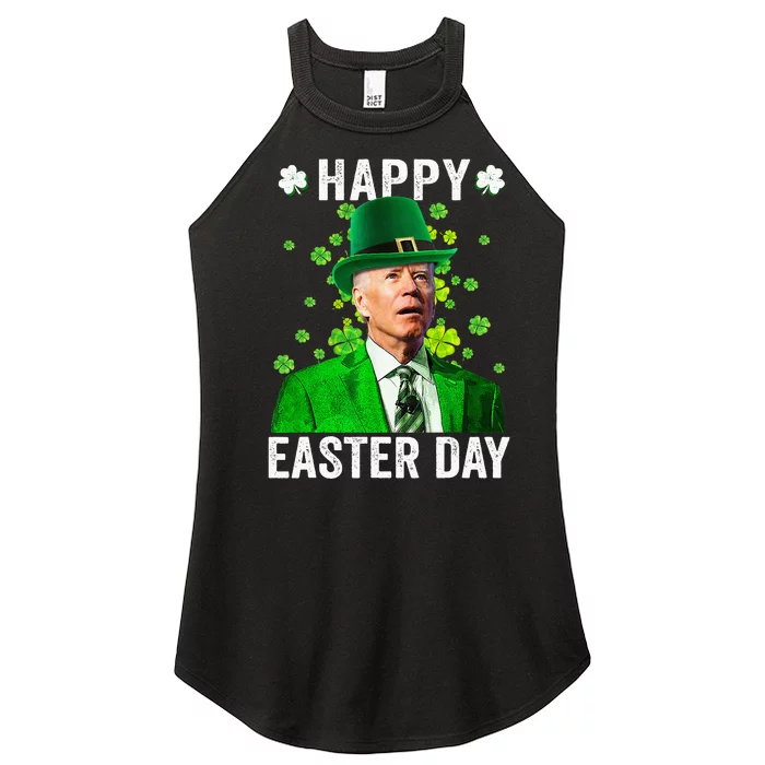 Funny Leprechaun Biden Happy Easter Day For St Patrick's Day Women’s Perfect Tri Rocker Tank