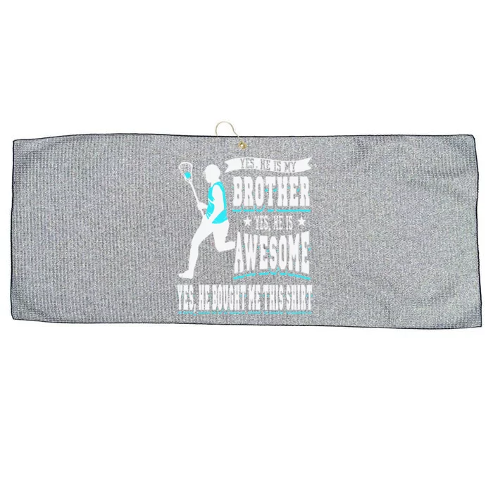 Funny Lacrosse Brother Game Day Goalie Field Lacrosse Player Large Microfiber Waffle Golf Towel