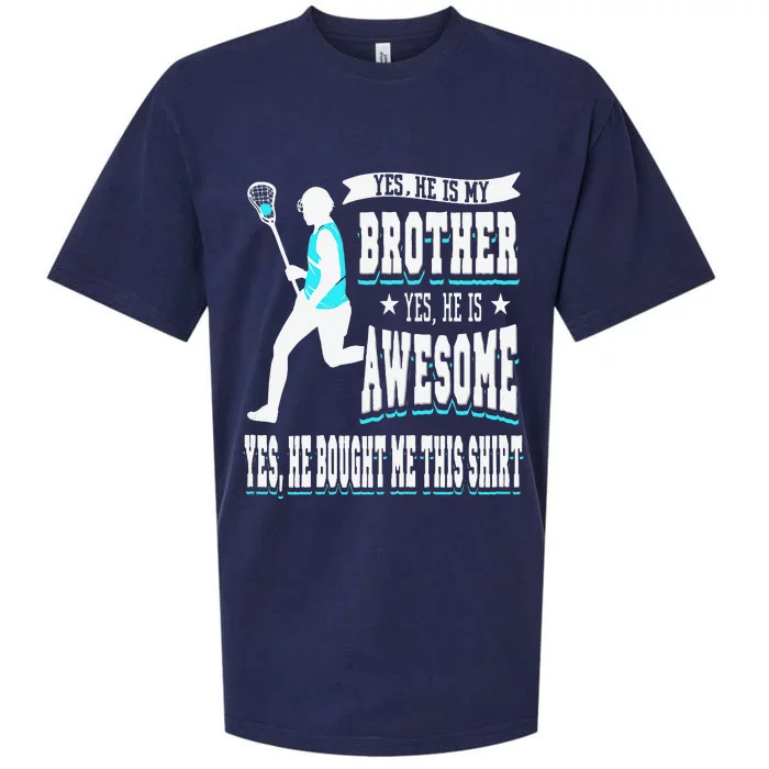 Funny Lacrosse Brother Game Day Goalie Field Lacrosse Player Sueded Cloud Jersey T-Shirt