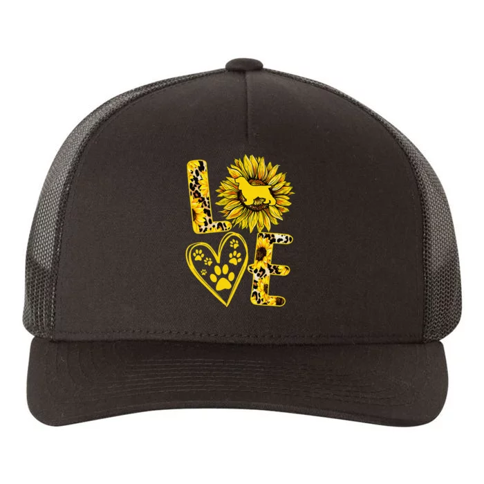 funny Love Cocker Spaniel Sunflower For Dog Lover Yupoong Adult 5-Panel Trucker Hat