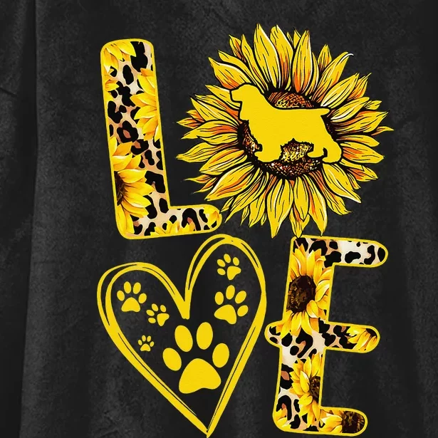 funny Love Cocker Spaniel Sunflower For Dog Lover Hooded Wearable Blanket