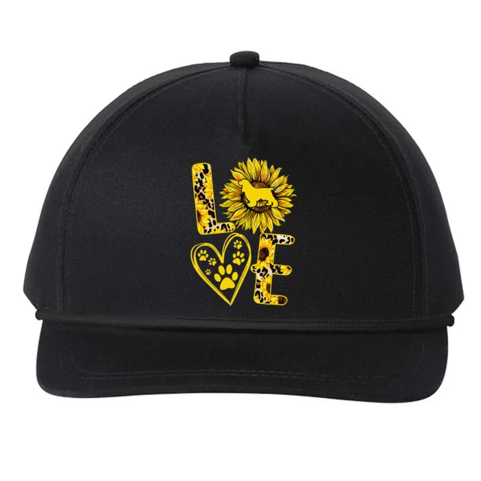 funny Love Cocker Spaniel Sunflower For Dog Lover Snapback Five-Panel Rope Hat