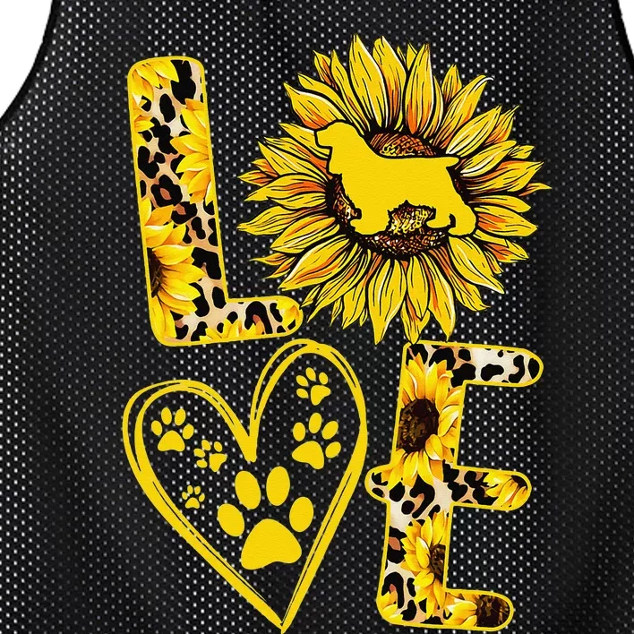 funny Love Cocker Spaniel Sunflower For Dog Lover Mesh Reversible Basketball Jersey Tank