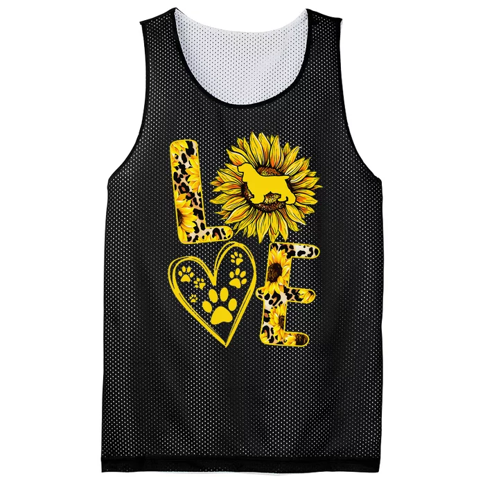 funny Love Cocker Spaniel Sunflower For Dog Lover Mesh Reversible Basketball Jersey Tank