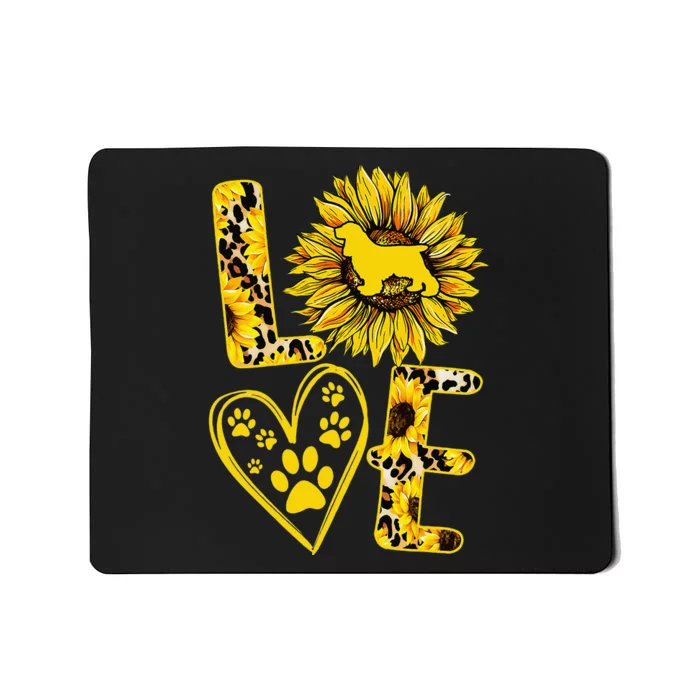 funny Love Cocker Spaniel Sunflower For Dog Lover Mousepad