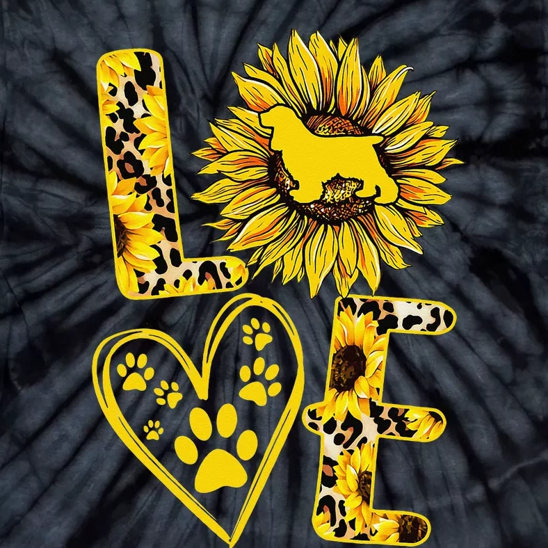 funny Love Cocker Spaniel Sunflower For Dog Lover Tie-Dye T-Shirt