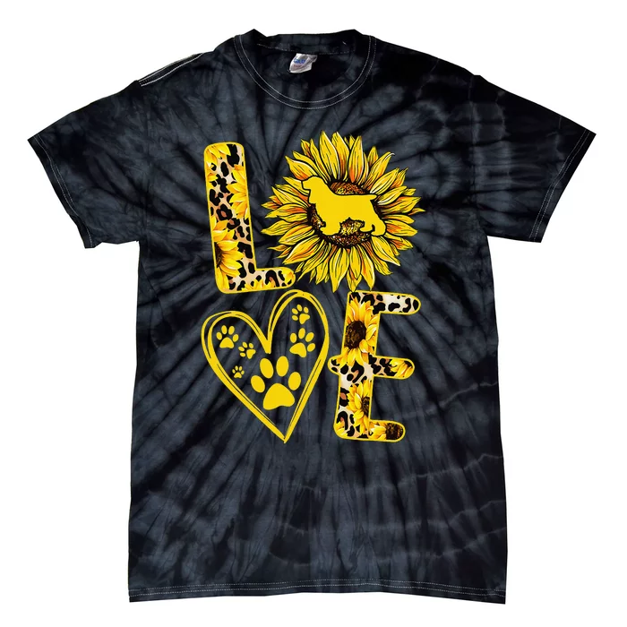 funny Love Cocker Spaniel Sunflower For Dog Lover Tie-Dye T-Shirt