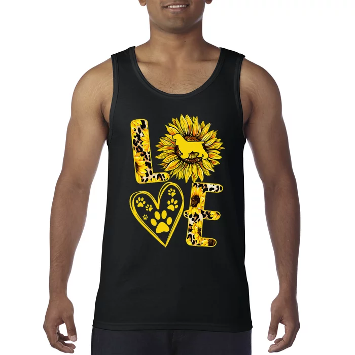 funny Love Cocker Spaniel Sunflower For Dog Lover Tank Top