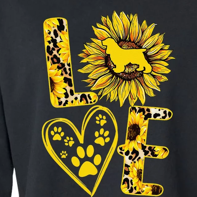 funny Love Cocker Spaniel Sunflower For Dog Lover Cropped Pullover Crew