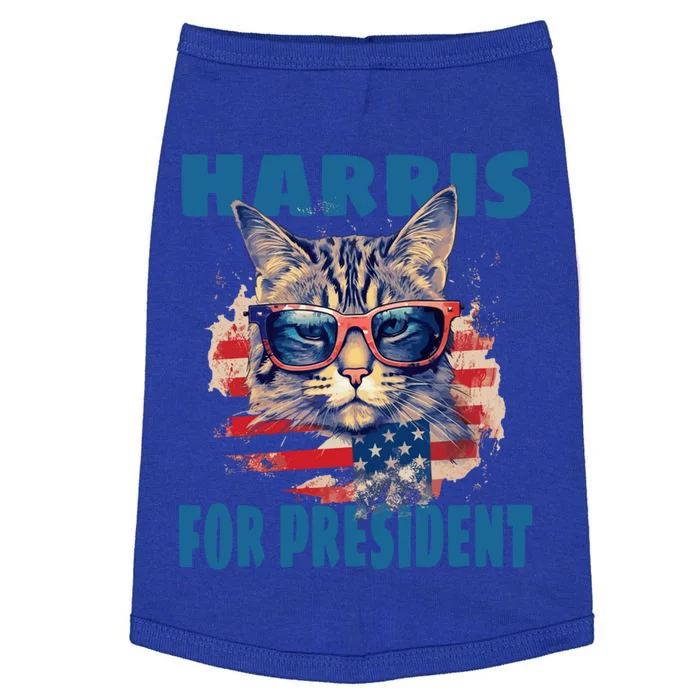 Funny Less Cat Lady Voting For Kamala Harris For Presid Gift Doggie Tank