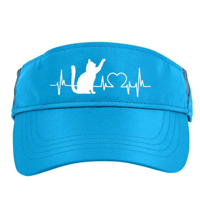 Funny Love Cat Heartbeat Women Girl Funny Cat Lover Adult Drive Performance Visor