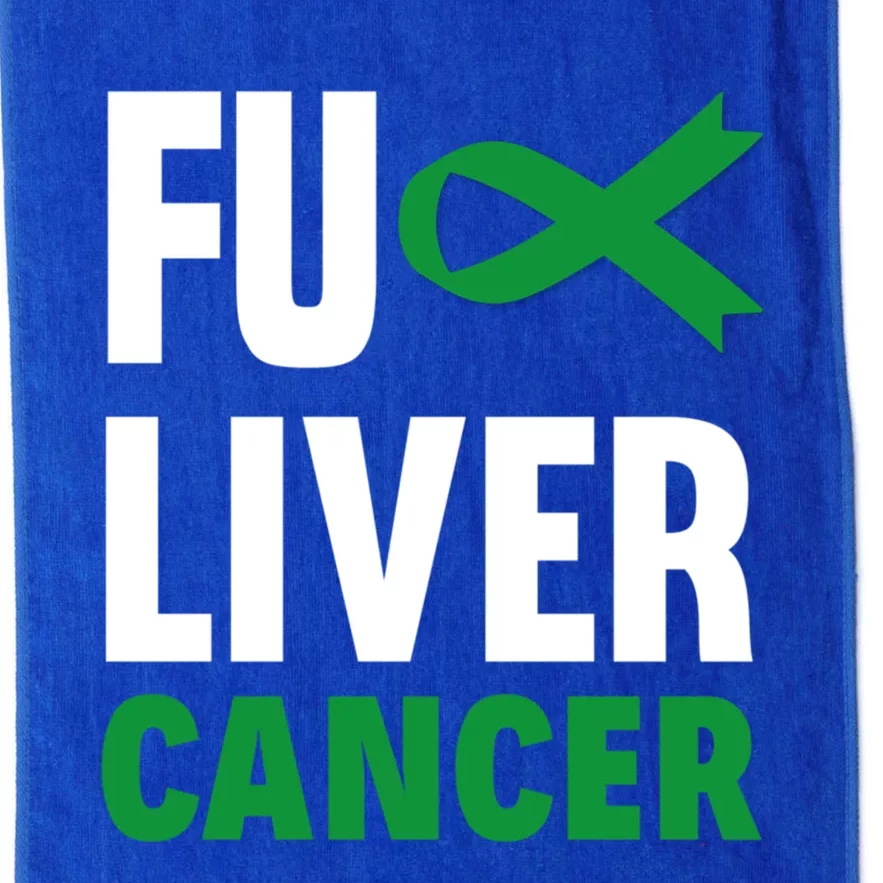 Fuck Liver Cancer Emerald Green Liver Cancer Awareness Cool Gift Platinum Collection Golf Towel