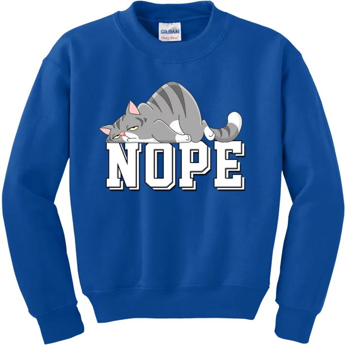 Funny Lazy Cat Nope Not Today Cat Cool Gift Kids Sweatshirt