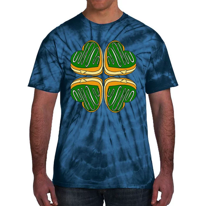 Four Leaf Clover Donut St Patricks Day Funny Irish Meme Tie-Dye T-Shirt