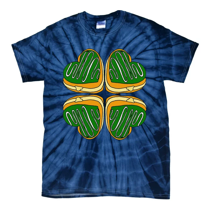 Four Leaf Clover Donut St Patricks Day Funny Irish Meme Tie-Dye T-Shirt