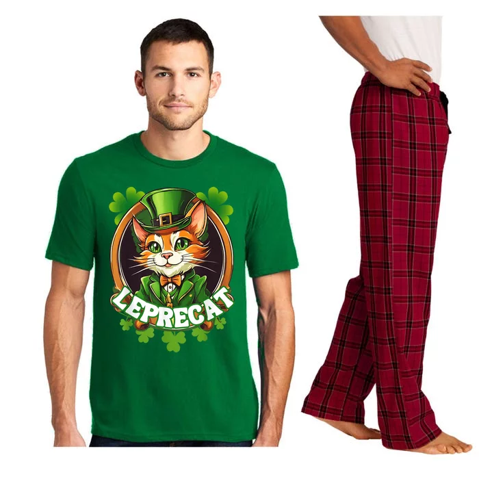 Funny Leprechaun Cat Leprecat St Patricks Day Pajama Set