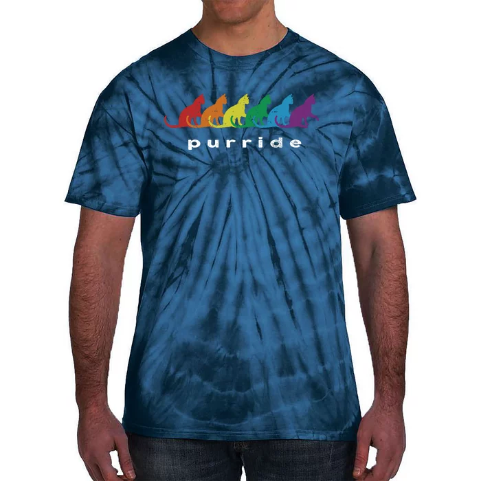 Funny LGBT Cat Rainbow Purride Picture Art Tie-Dye T-Shirt