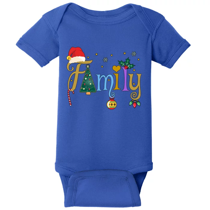 Family Letters Christmas Style Love My Family Christmas Gift Baby Bodysuit