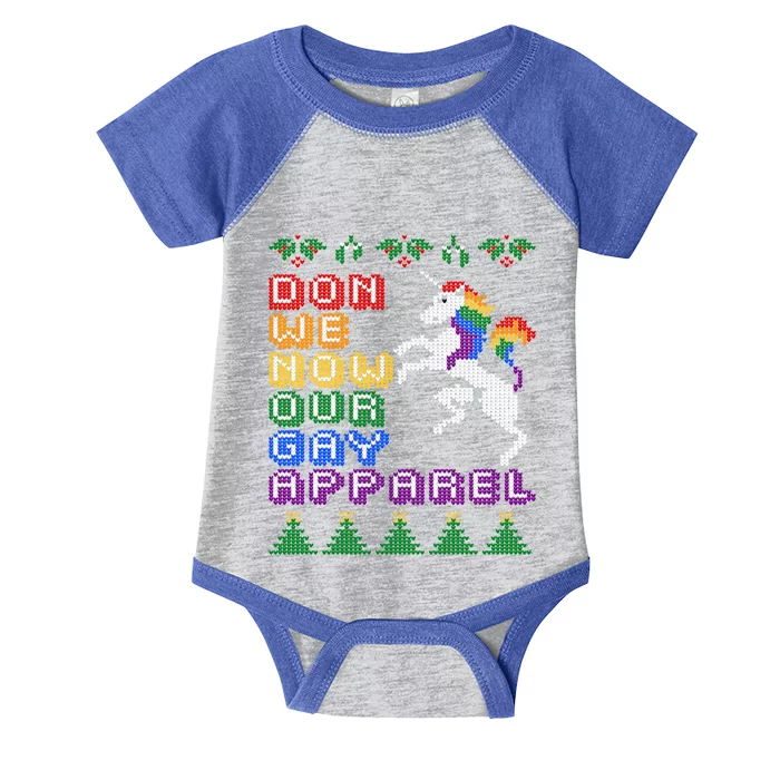 Funny Lgbt Christmas Don We Now Our Gay Funny Gift Infant Baby Jersey Bodysuit