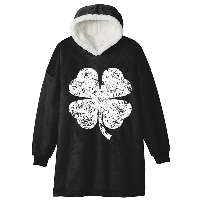 Four Leaf Clover Irish Pride St Patrick's Day Hooded Wearable Blanket