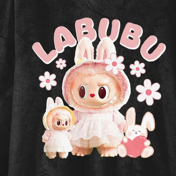 Funny Labubu Cute Labubu The Monsters P.Ink Meme Gift Hooded Wearable Blanket