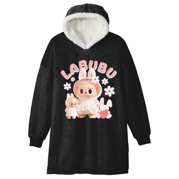 Funny Labubu Cute Labubu The Monsters P.Ink Meme Gift Hooded Wearable Blanket