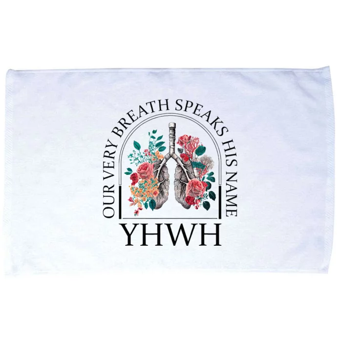 Floral Lung Christian Our Very Breath Speaks His Name Yhwh Microfiber Hand Towel