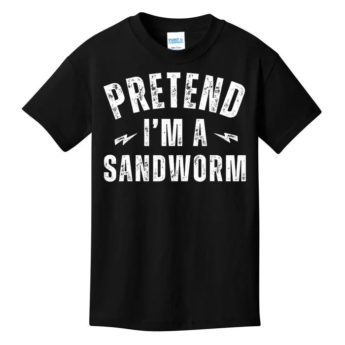 Funny Lazy Costume Last Minute Pretend IM A Sandworm Kids T-Shirt