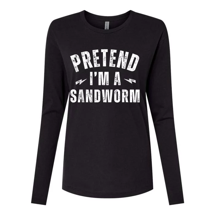 Funny Lazy Costume Last Minute Pretend IM A Sandworm Womens Cotton Relaxed Long Sleeve T-Shirt