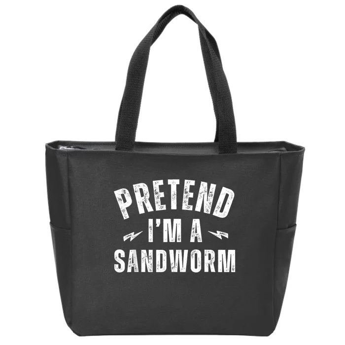 Funny Lazy Costume Last Minute Pretend IM A Sandworm Zip Tote Bag