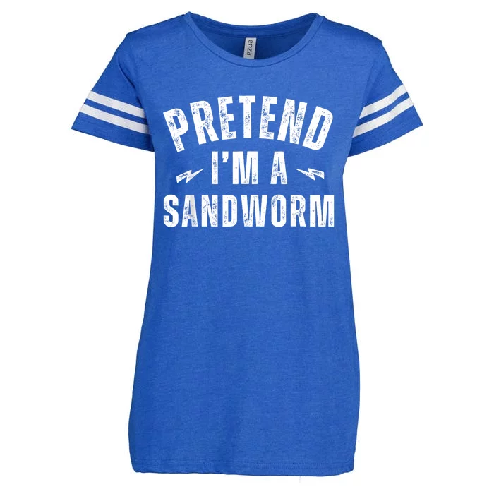 Funny Lazy Costume Last Minute Pretend IM A Sandworm Enza Ladies Jersey Football T-Shirt