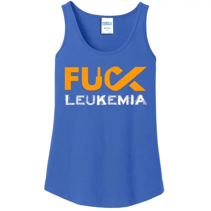 Fuck Leukemia Cancer Awareness Gift Ladies Essential Tank